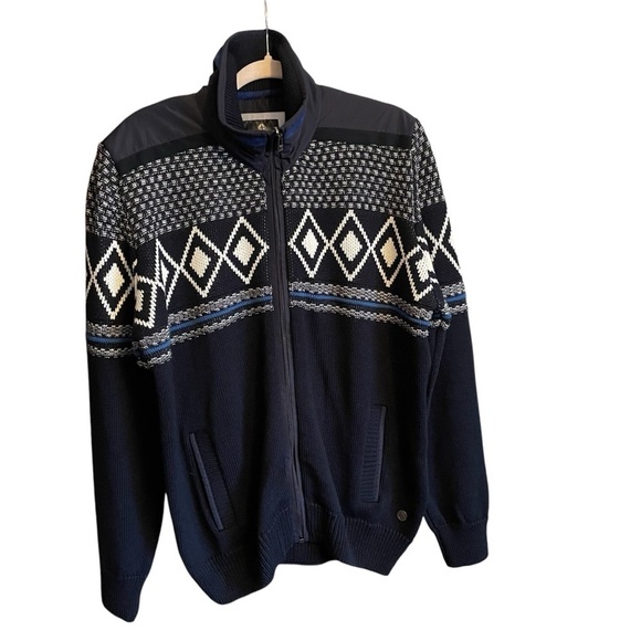 Impulso Made in Italy-50% Wool-Zip up Cardigan-Diamond Design- Size XXL-EU/XL US - Picture 1 of 15